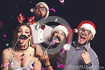 New Year`s Eve costume party Stock Photo