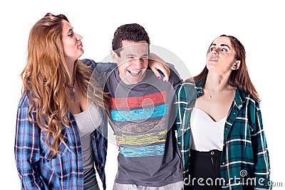 Group of young friends posing Stock Photo