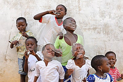 Young happy singers in Accra, Ghana Editorial Stock Photo