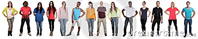 Group of young people smiling multicultural multi ethnic full bo Stock Photo