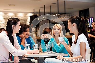 Group of young women on coffee break Stock Photo