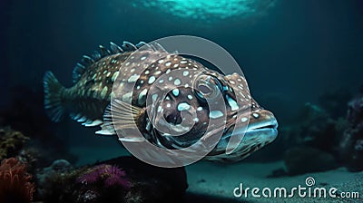 Grouper fish underwater close-up Stock Photo
