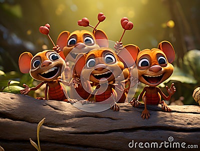 Groups Of Cute Ants Insect Stock Photo