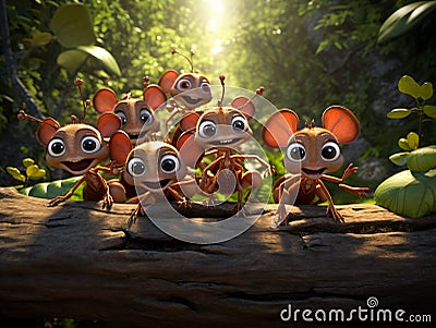 Groups Of Cute Ants Insect Stock Photo