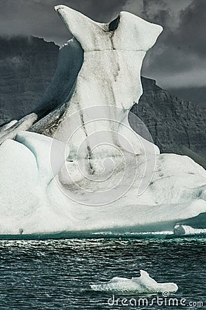 Iceberg on the JÃ¶kulsÃ¡rlÃ³n glacier lagoon in Iceland Stock Photo