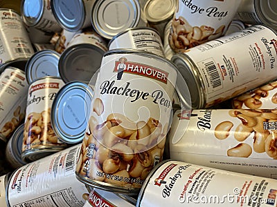 grocery store Hanover canned blackeye peas close up Editorial Stock Photo