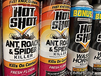Grocery store Hot Shot ant and roach spray Editorial Stock Photo