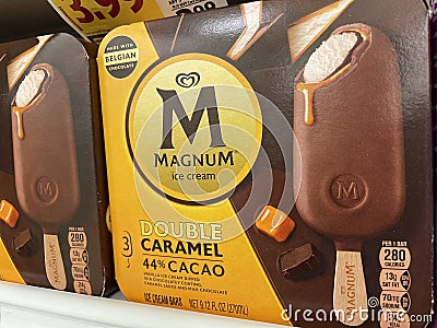 Retail grocery store Food Lion Magnum ice cream bars Editorial Stock Photo