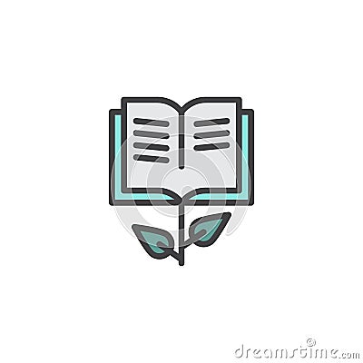 Grow book filled outline icon Vector Illustration