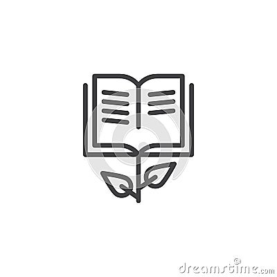 Grow book line icon Vector Illustration