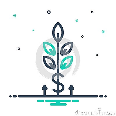 Mix icon for Grow, wealth and germinate Vector Illustration