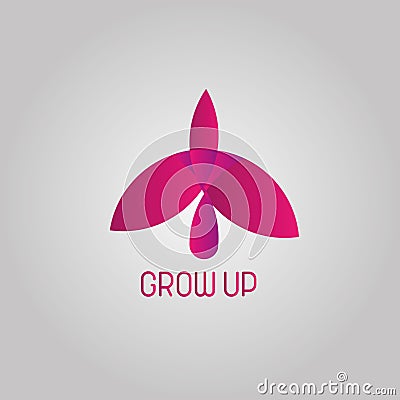 Grow up bird logo Vector Illustration