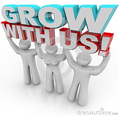 Grow With Us - Join a Group for Personal Growth Stock Photo