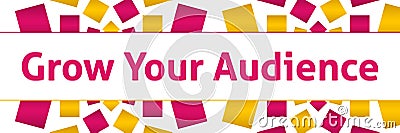 Grow Your Audience Pink Golden Squares Stock Photo