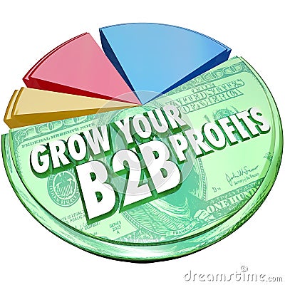 Grow Your B2B Profits Pie Chart Increase Business Sales Stock Photo