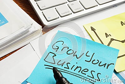 Grow your business. Financial documents on a table Stock Photo