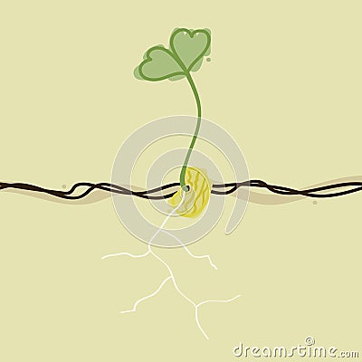 Growing bean illustration Vector Illustration