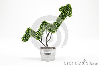 Growing the economy company . 3D Rendering Stock Photo