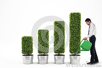 Growing the economy. 3D Rendering Stock Photo