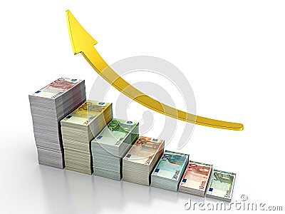 Growing euro Stock Photo