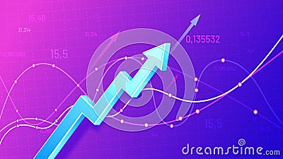 Growing financial schedule 3D arrow. Profit growth, rising chart and finance business statistic vector illustration Vector Illustration