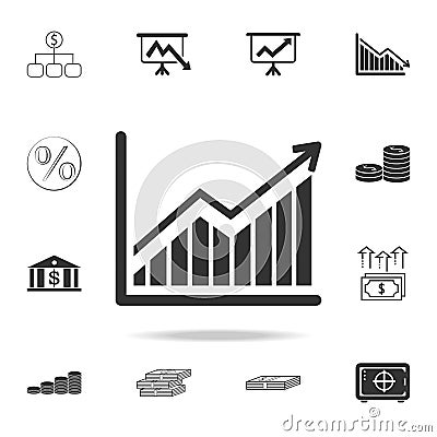 Growing graph Icon. Detailed set of finance, banking and profit element icons. Premium quality graphic design. One of the collecti Stock Photo