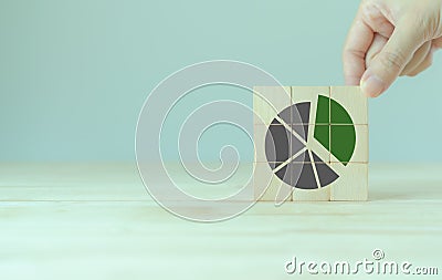 Growing green business market concept. Increase market share, growth of business profit. Stock Photo