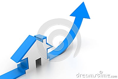 Growing home sale graph Stock Photo