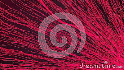 Growing network of lines and dots with long trails in space, 3d render, computer generating background Stock Photo