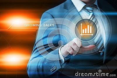 Growing Sales Increase Profit Business Internet Technology Concept Stock Photo