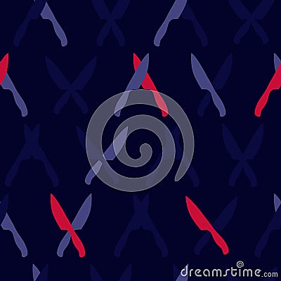 Knife silhouettes background Vector Illustration