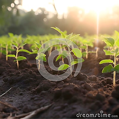 The growing tree has green background, nature blur, bokeh concept, love the world and abstain from Stock Photo