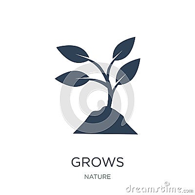 grows icon in trendy design style. grows icon isolated on white background. grows vector icon simple and modern flat symbol for Vector Illustration