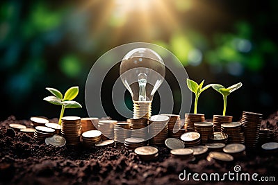 Growth concept nature technology bulb idea Stock Photo