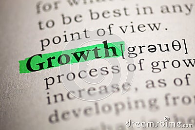 Definition of the word Growth Stock Photo