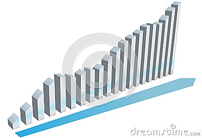 Growth graph charts system progress Vector Illustration