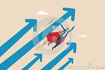 Growth or growing business forward to success, effort to drive growth or career success, economic or work performance rising up, Vector Illustration