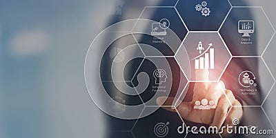 Growth hacking concept.Using digital tools, data driven and automation to drive growth Stock Photo