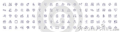 Growth hacking line icons signs set. Design collection of Acquisition, Monetization, Automation, Virality, Analytics Vector Illustration
