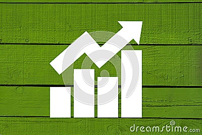 Green and white growth histogram Stock Photo