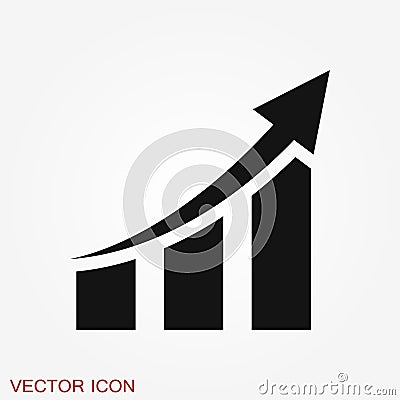 Growth icon, business infographic icon, vector growth symbol Vector Illustration