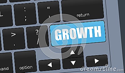 Growth keyboard special key Vector Illustration