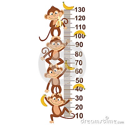 Growth measure with monkey Vector Illustration