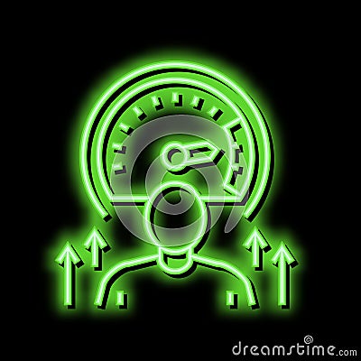 growth mindset soft skill neon glow icon illustration Vector Illustration