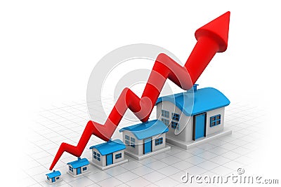 Growth in real estate shown on graph Stock Photo