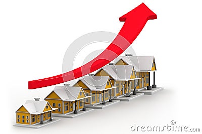 Growth in real estate shown on graph Stock Photo