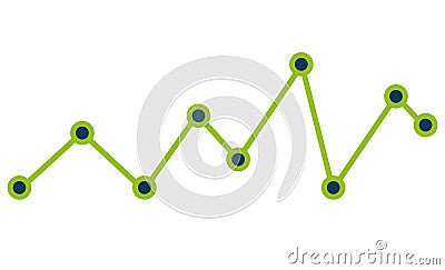 Growth statistics with graphics isolated flat icon. Vector Illustration