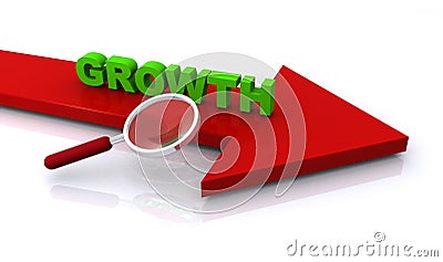 growth word on arrow and white Stock Photo