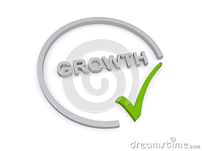 Growth word on white Stock Photo