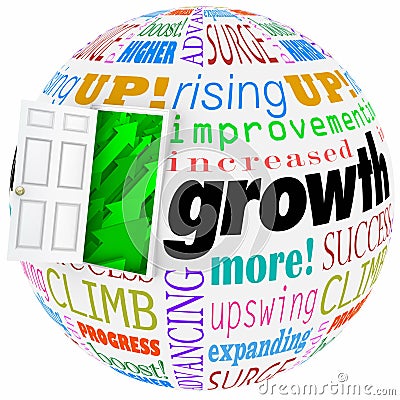 Growth Words Open Door Rising Improving Increasing More Results Stock Photo